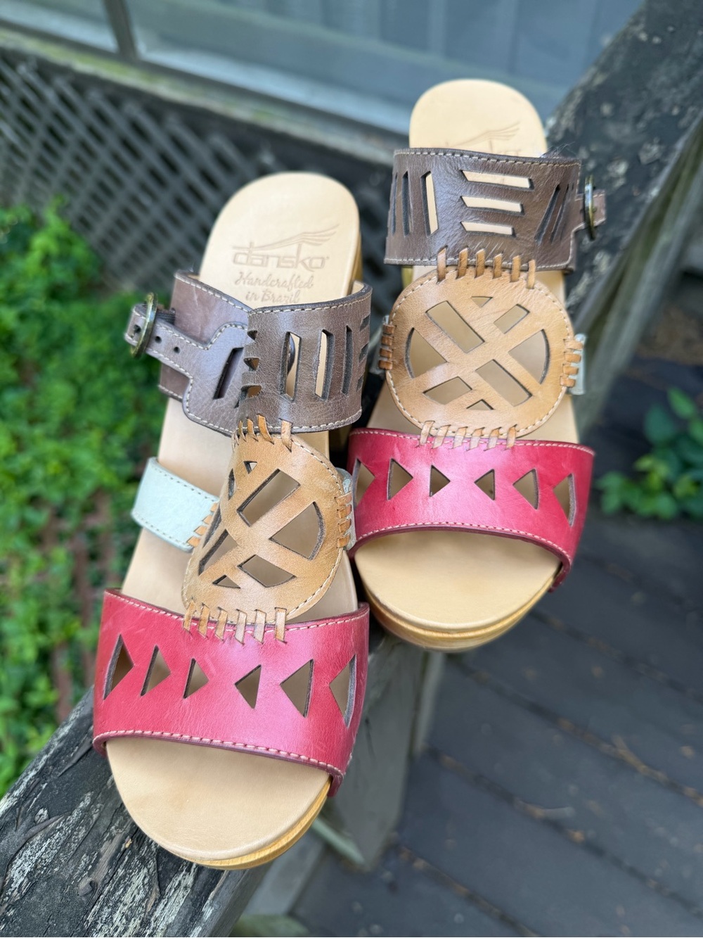 Dansko Oralee Women's Multi-Color Leather Slide Sandals - Size 39